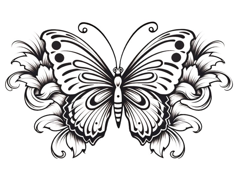 Butterfly coloring pages for adults