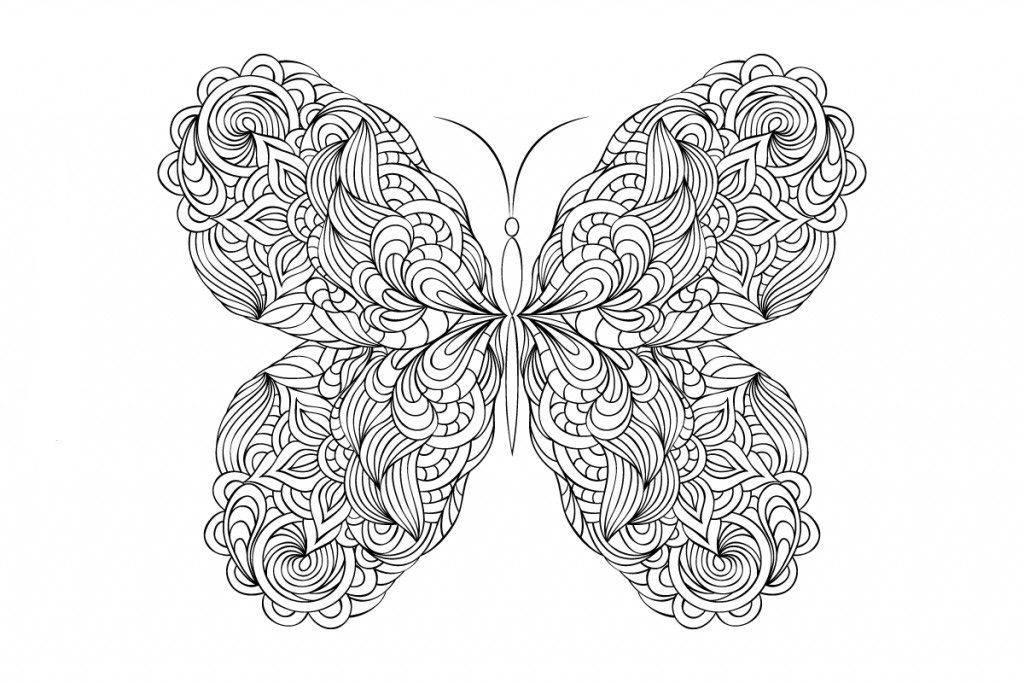 Butterfly coloring pages for adults