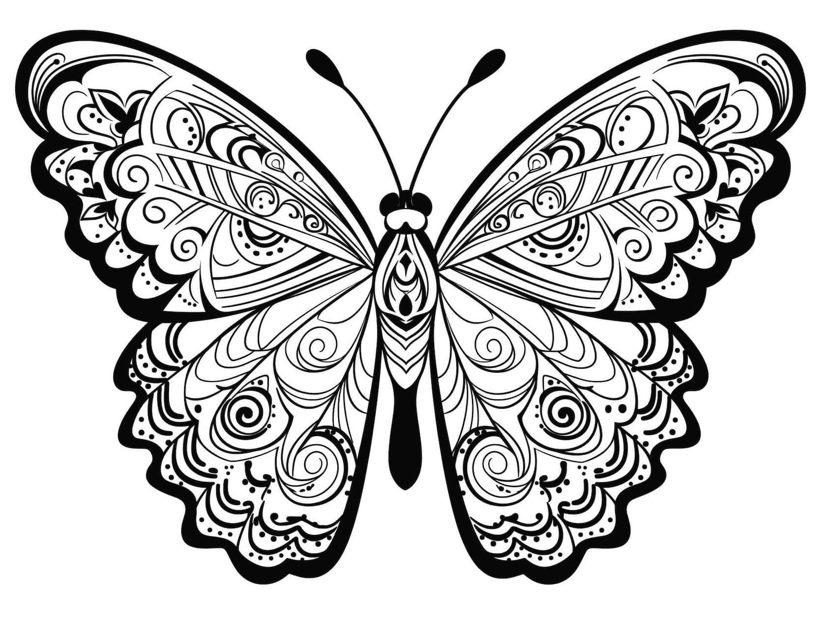 Beautiful butterfly coloring pages for kids and adults