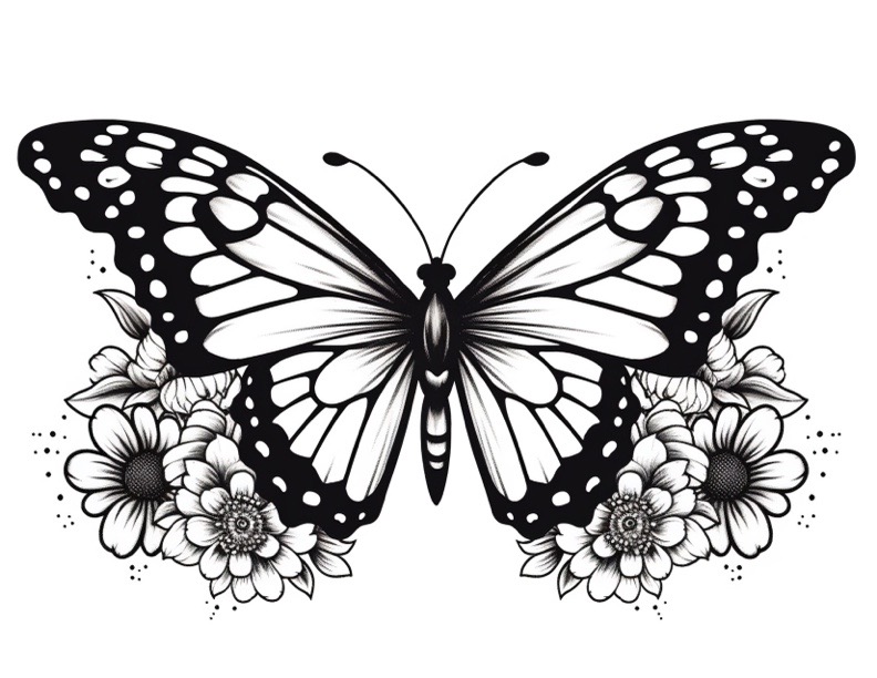 Butterfly coloring pages for adults