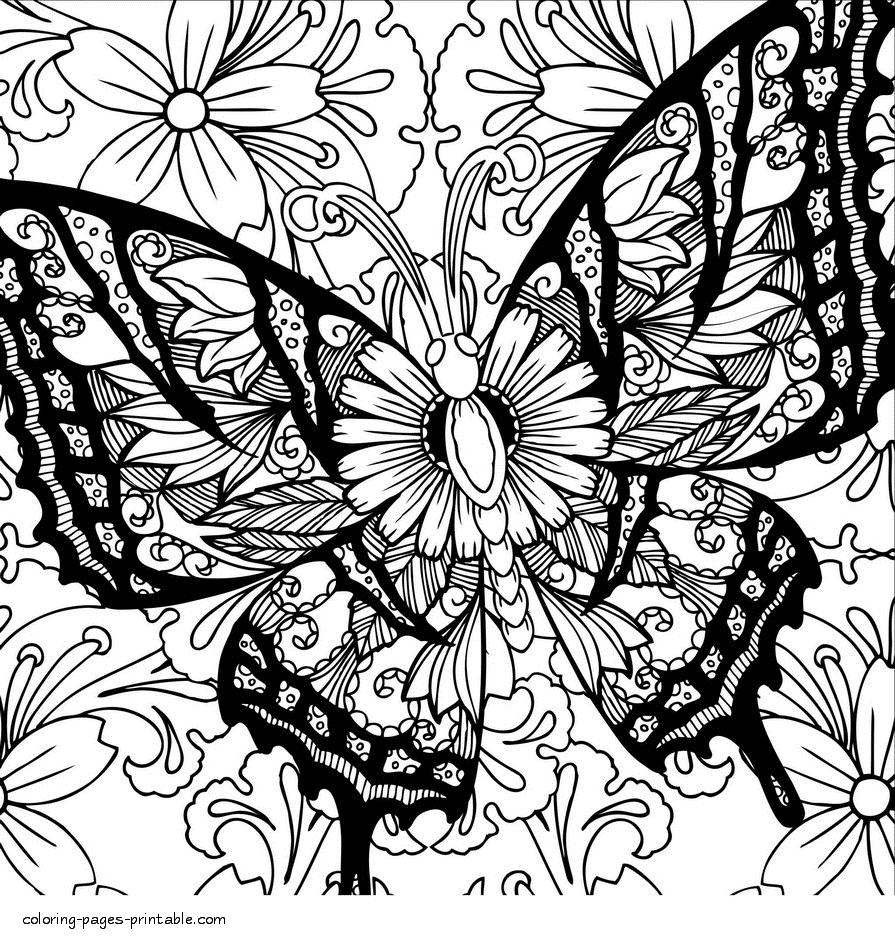 Butterfly coloring books for adults coloring