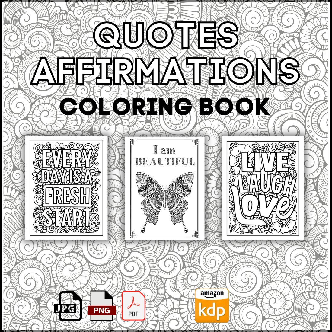 Quotes affirmations adult coloring pages