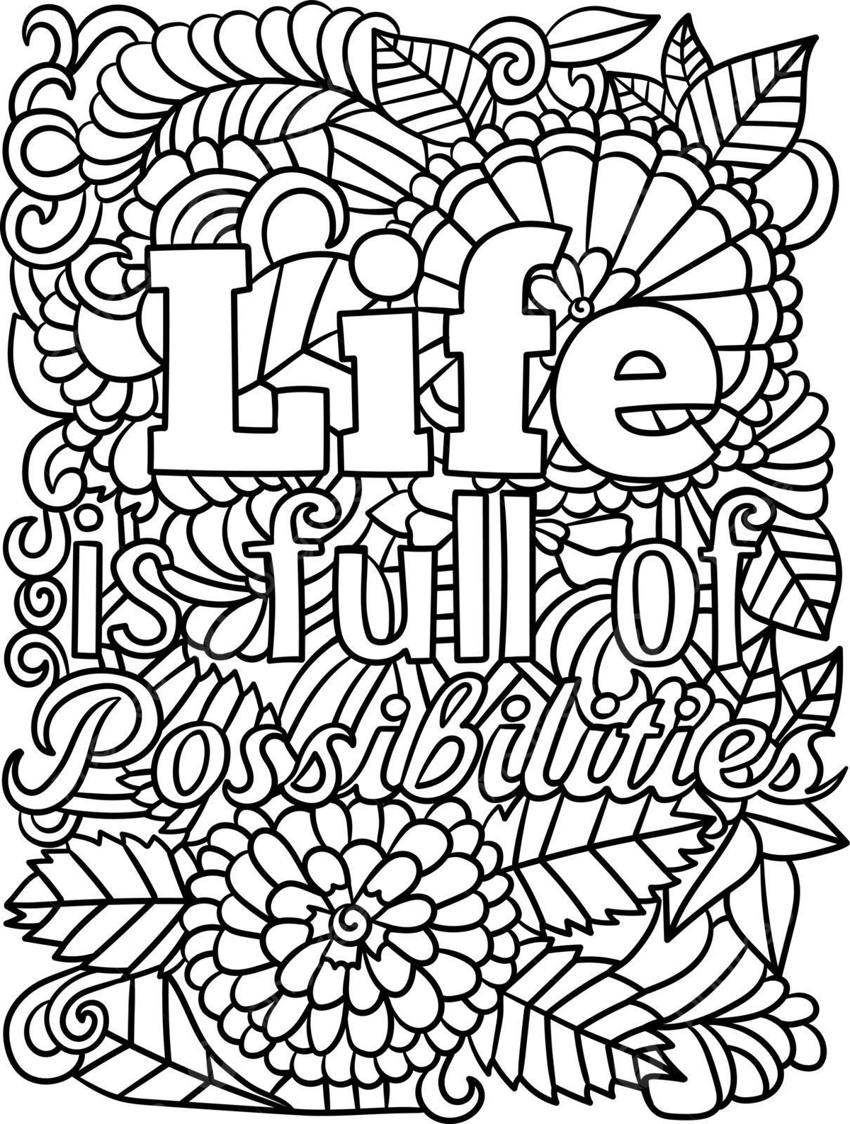 Possibilities motivational quote coloring page encouragement colouring inspirational vector rat drawing ring drawing gem drawing png and vector with transparent background for free download