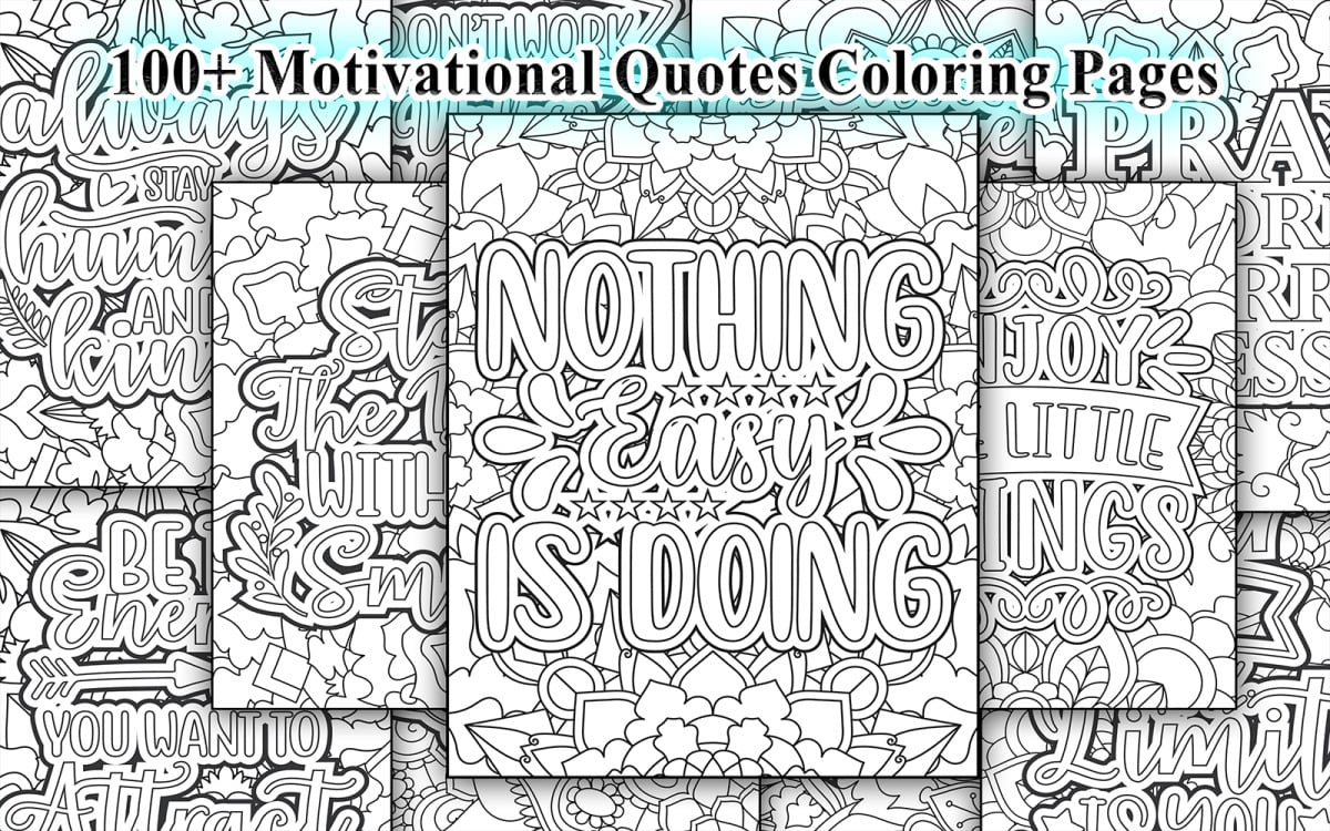 Motivational quotes coloring pages