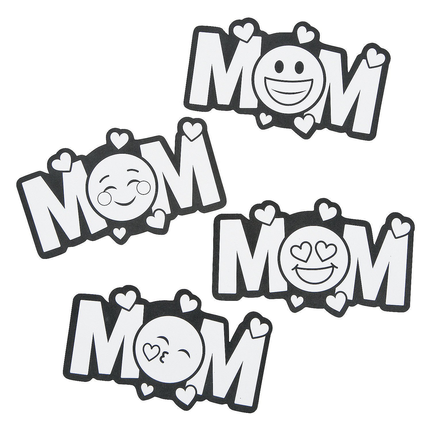 Color your own emoji mom magnets dz