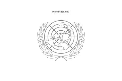 Coloring page for the flag of united nations