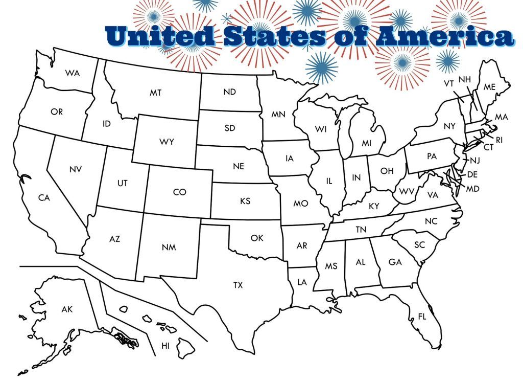 Us map coloring pages