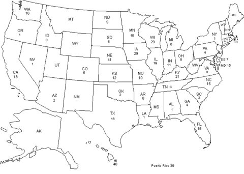 American states map coloring page free printable coloring pages