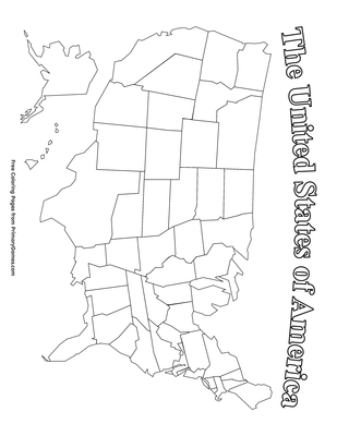 Map of the united states of america coloring page â free printable pdf from