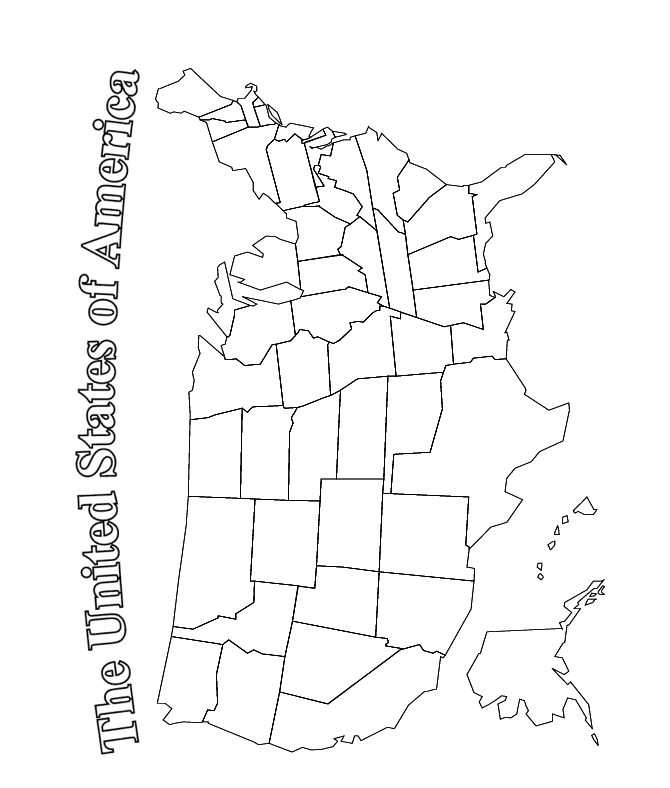 Us map coloring pages