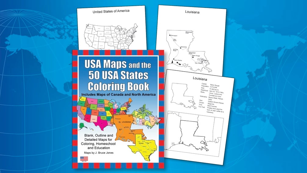 Usa maps and the usa states printable pdf coloring book