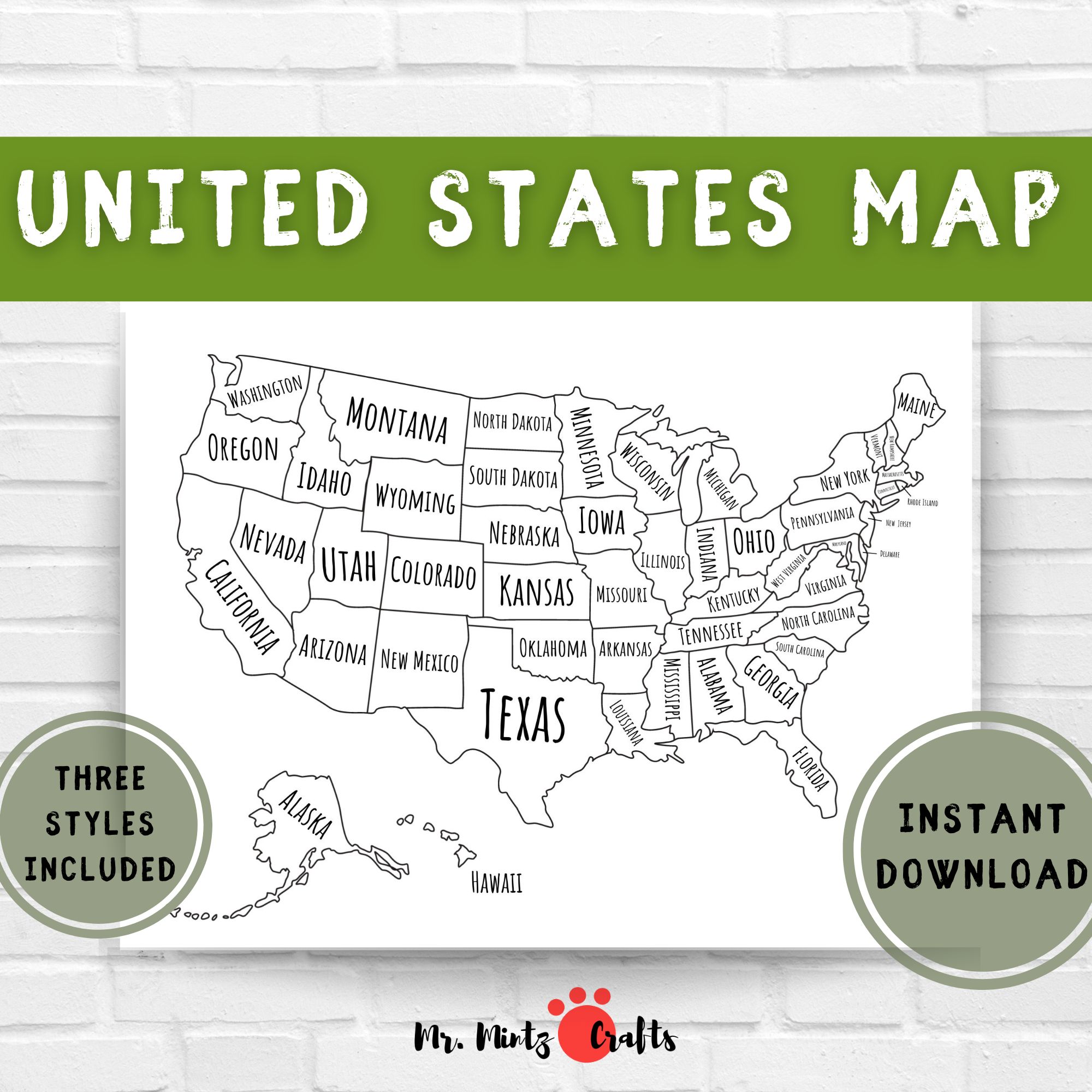 United states map coloring page printable us map for coloring for kids made by teachers