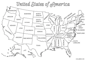 Free printable us map coloring pages for kids