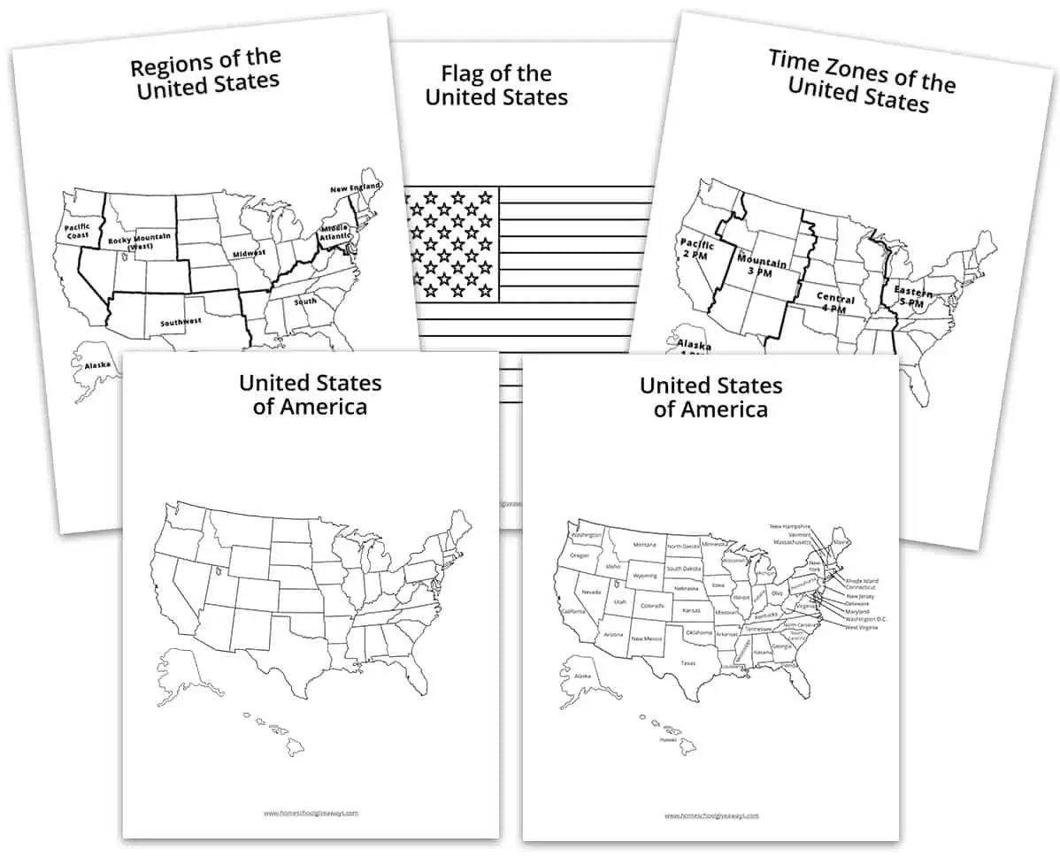 Free states coloring pages for us geography