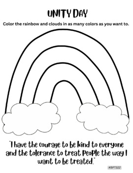 Unity day courage kindness and tolerance coloring sheet by iris stevens