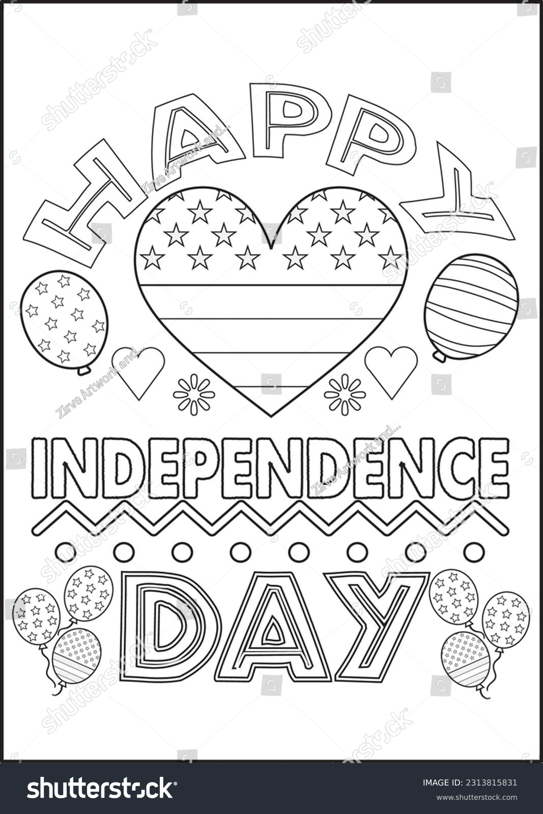 Th july independence day coloring book stock vector royalty free