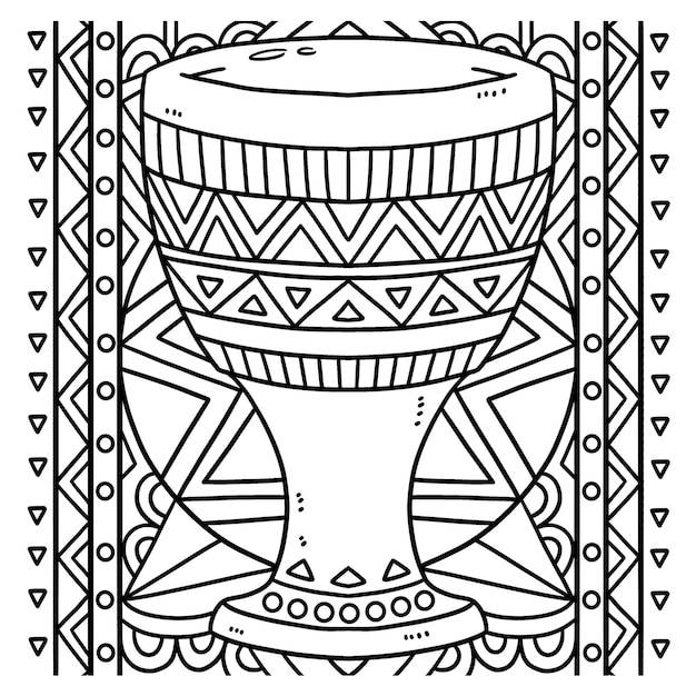 Premium vector kwanzaa unity cup coloring page for kids