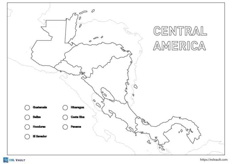 Free central america map coloring pages