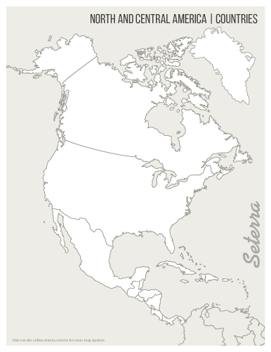 North and central america countries printables