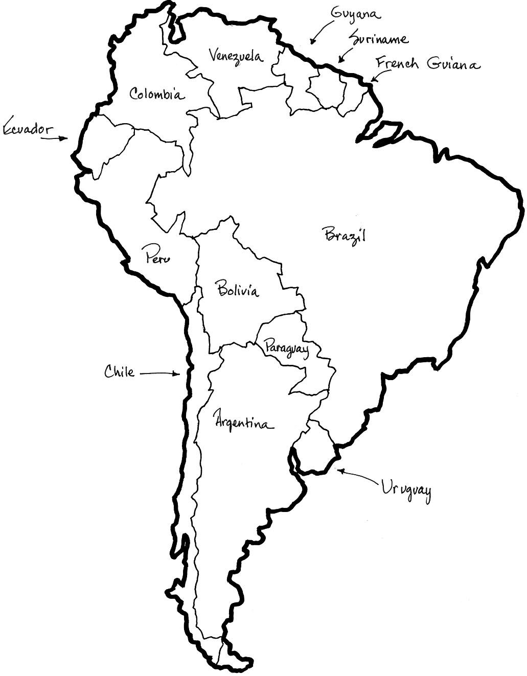 South and central america â