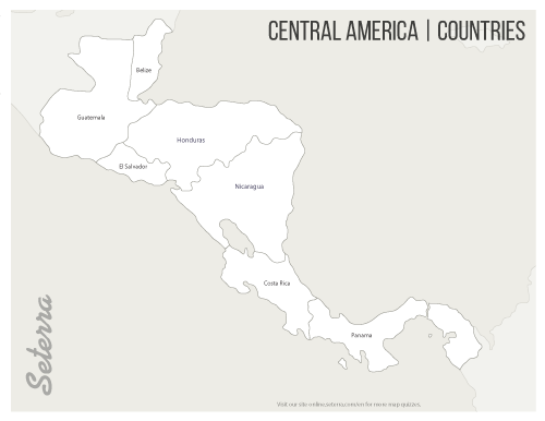 Central america countries printables