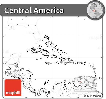 Free blank simple map of central america no labels