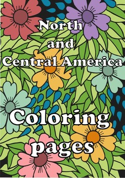 Coloring pages sheets north and central america countries map american countries