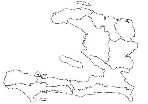 Outline map of haiti with regions coloring page free printable coloring pages