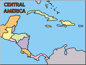 Clip art north america map color unlabeled i