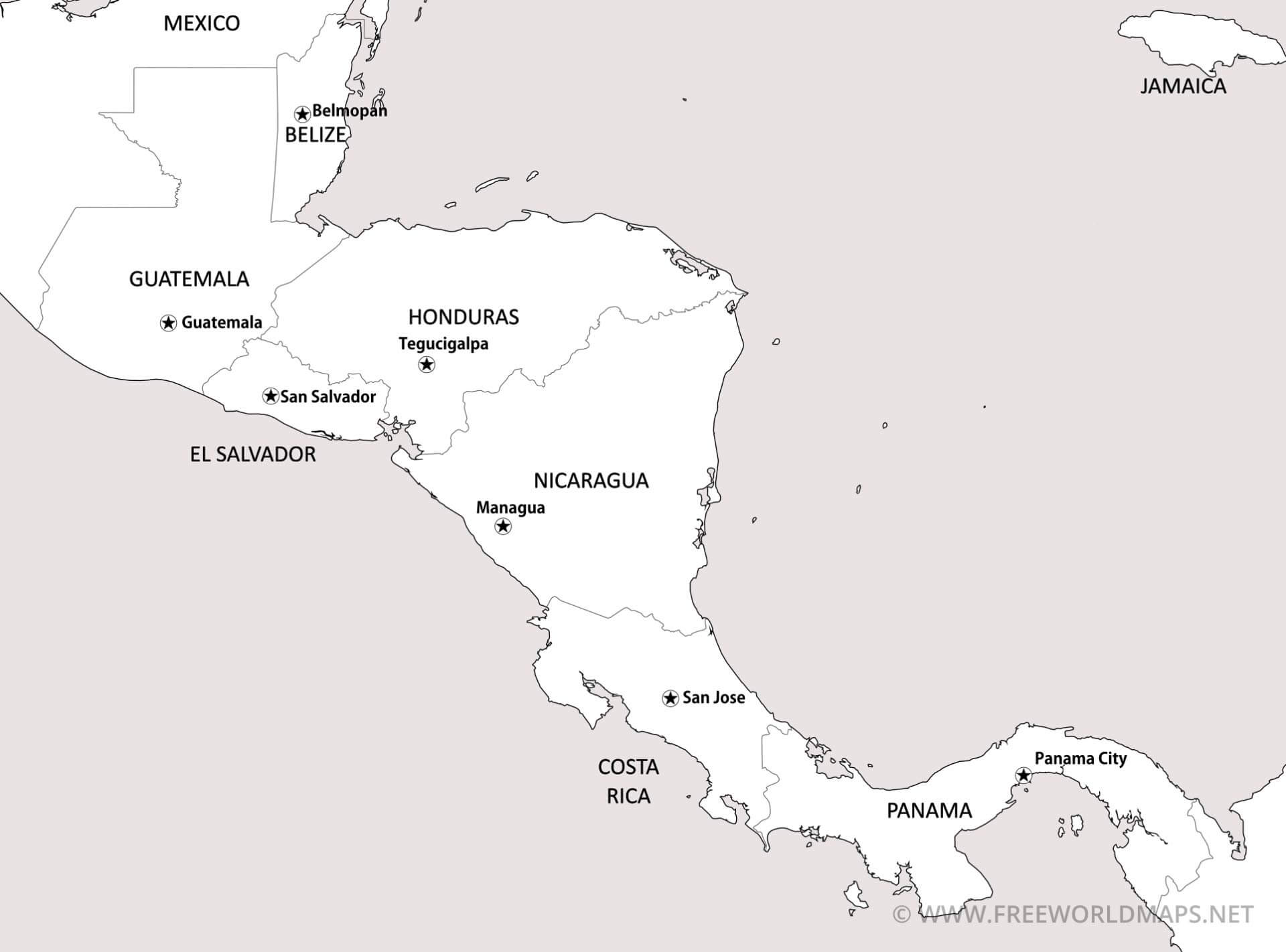 Central america printable pdf maps â