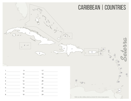 The caribbean countries printables