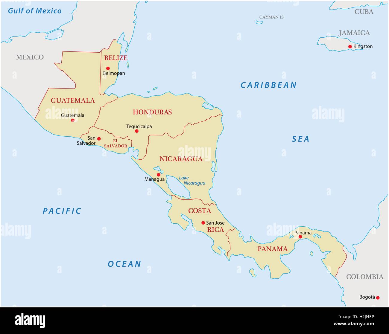 Central america map hi