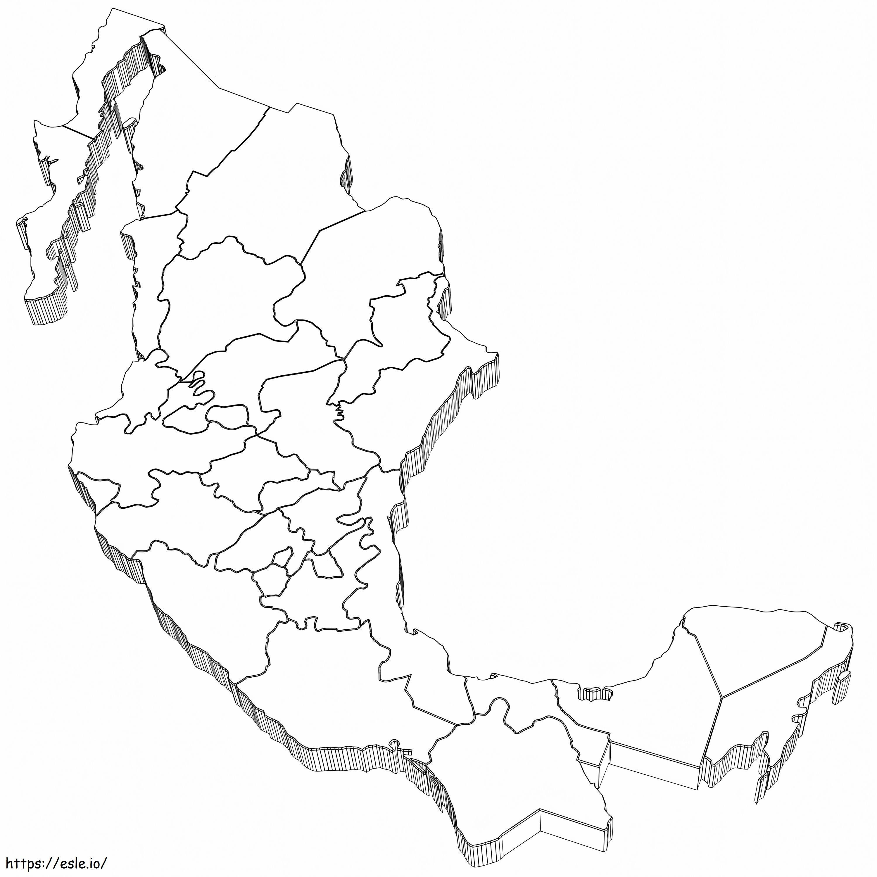 Blank map of mexico outline for coloring coloring page