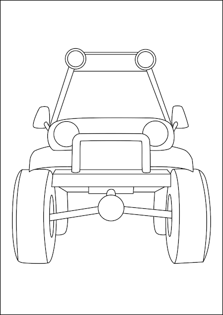 Premium vector simple vehicle coloring pages for kids non editable coloring pages