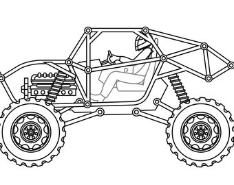 Childrens monster truck coloring pages instant download