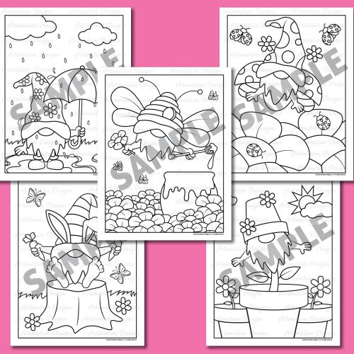 Spring coloring pages gnome ladybug easter springtime activity made by teachers