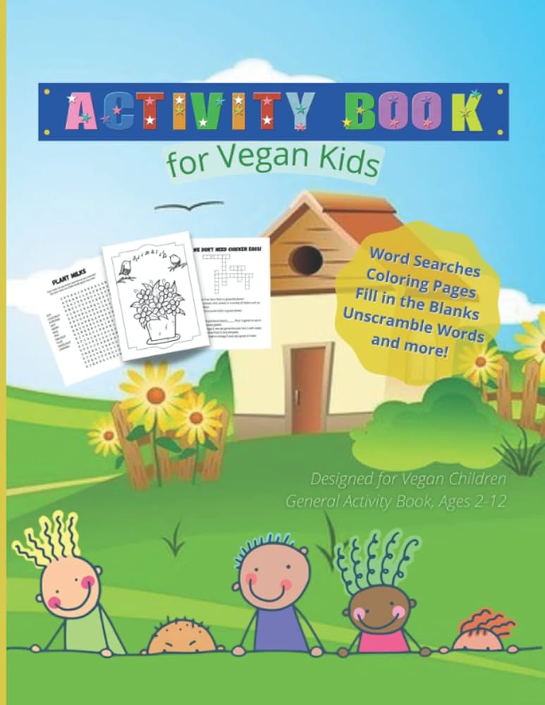 Activity book for vegan kids ages