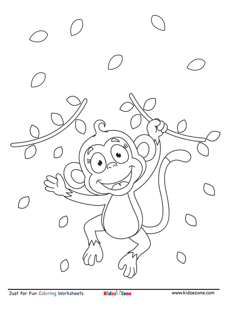 Monkey cartoon coloring page