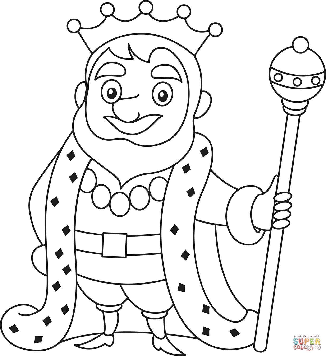 Cartoon king coloring page free printable coloring pages