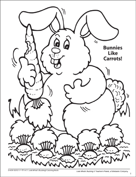 Look whats buzzing coloring page bunnies like carrots printable coloring pages