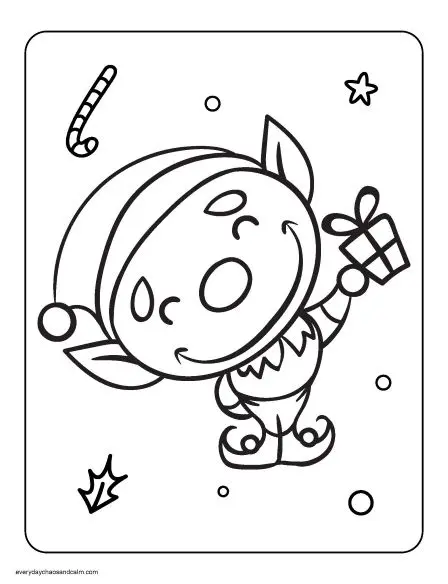 Christmas elf coloring pages for kids free pdf download