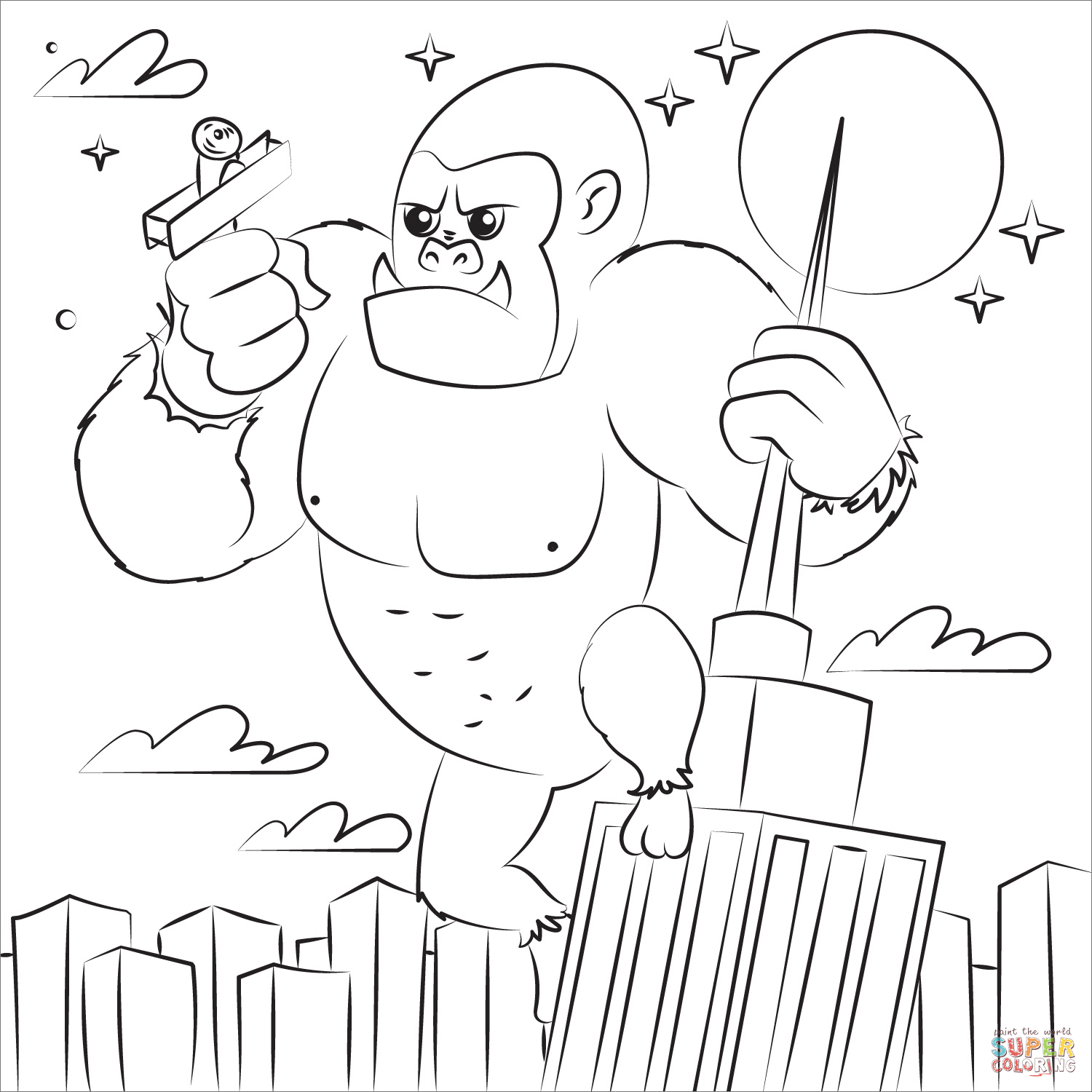 King kong coloring page free printable coloring pages