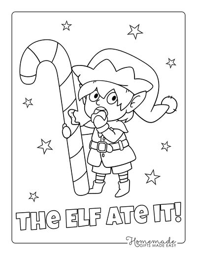 Free printable elf coloring pages for kids