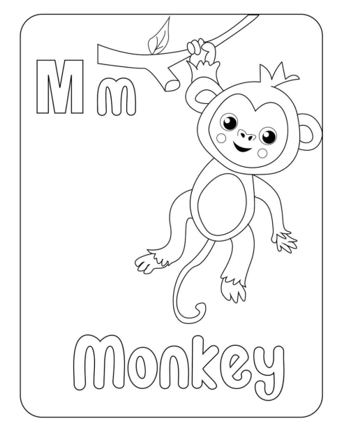 Alphabet coloring pages with animals made by teachers