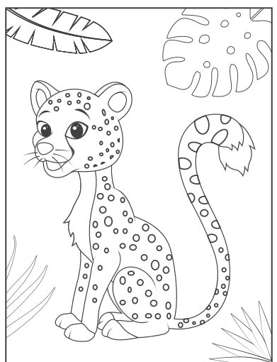 Printable cheetah coloring pages easy fun coloring book