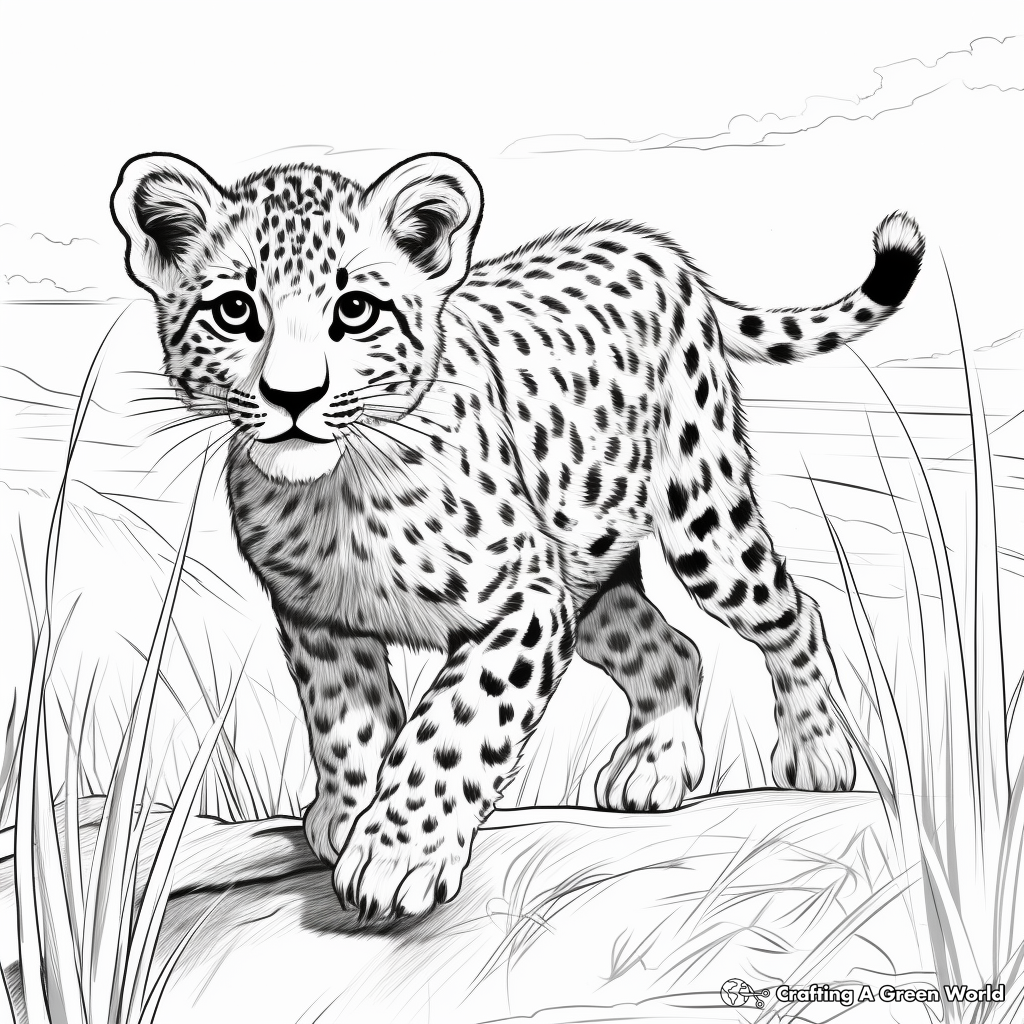 Realistic cheetah coloring pages