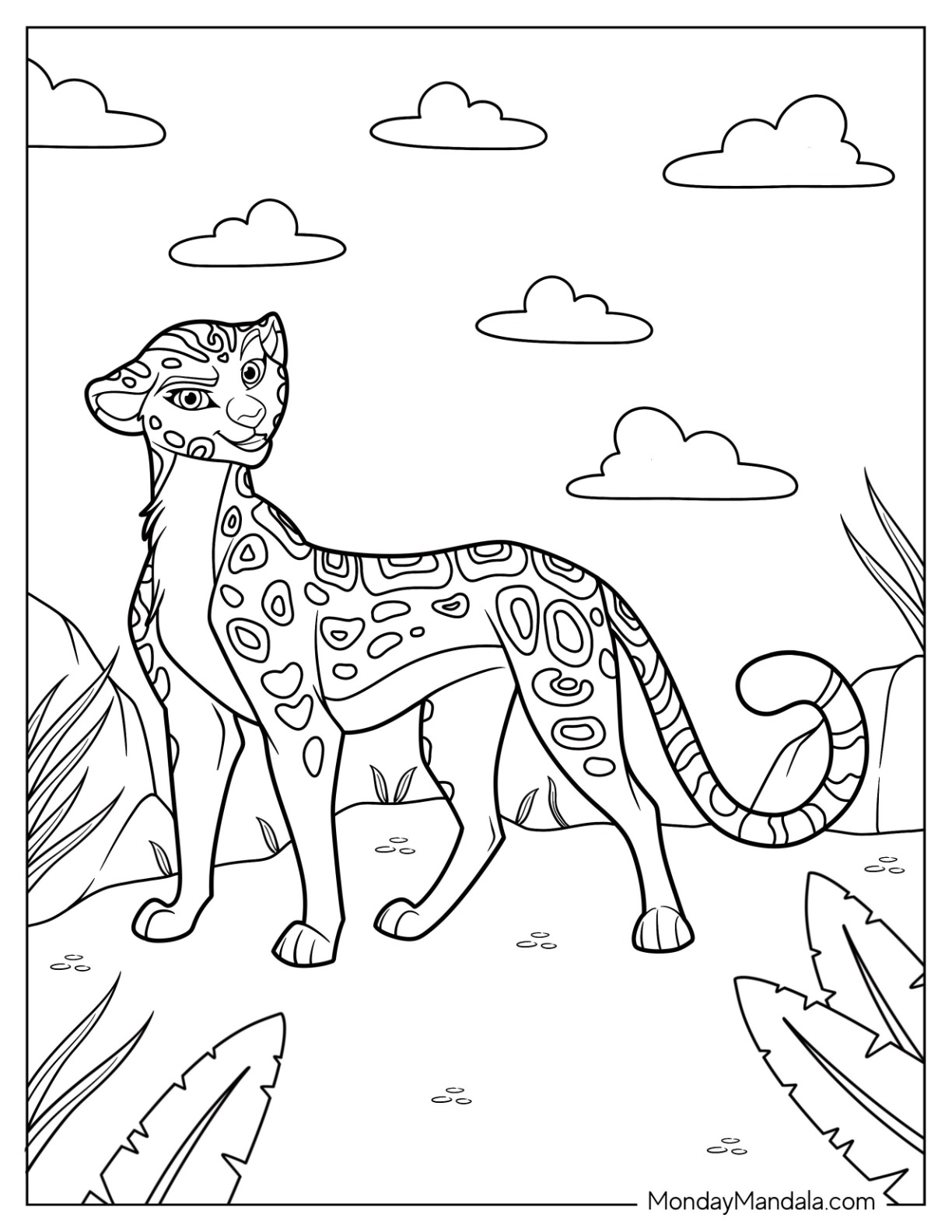 Cheetah coloring pages free pdf printables