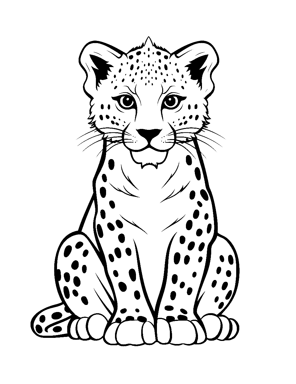 Cheetah coloring pages free printable sheets