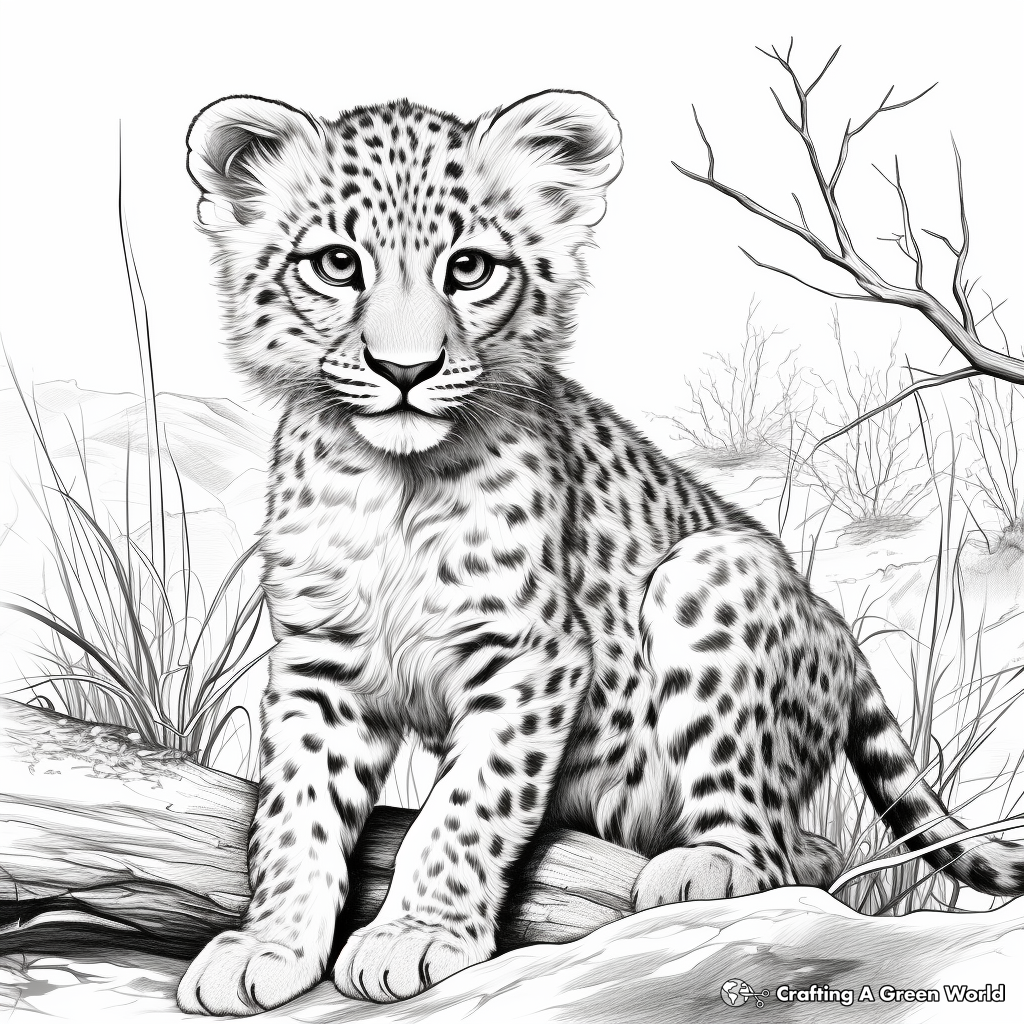 Realistic cheetah coloring pages