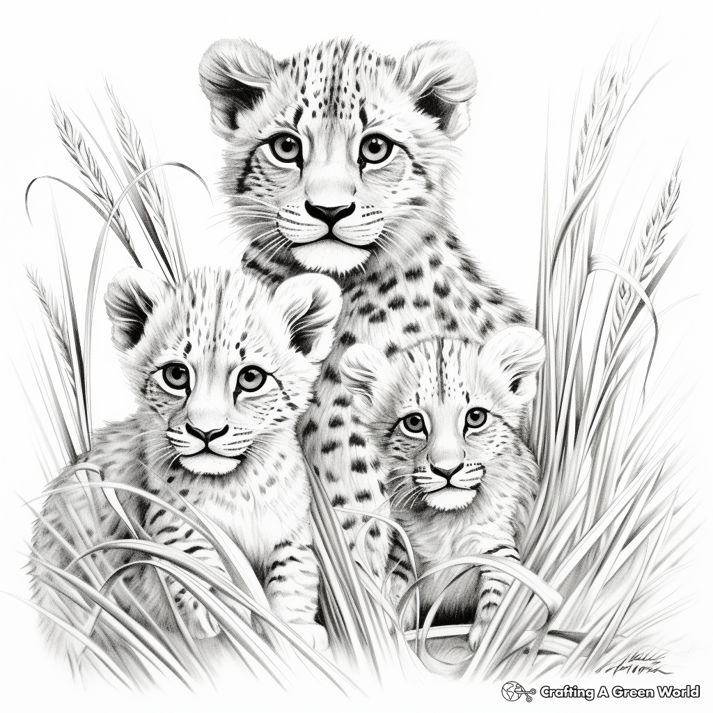 Realistic cheetah coloring pages